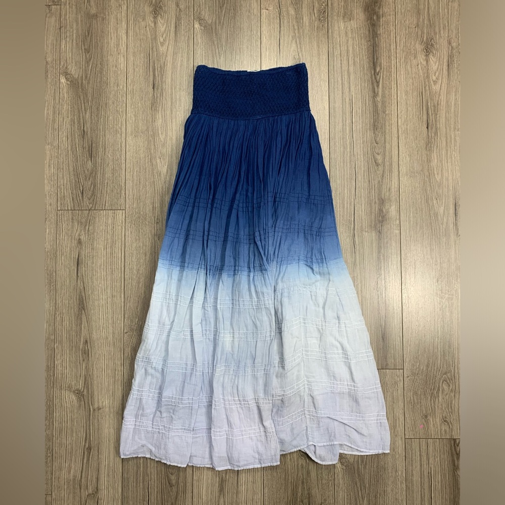 ANAAK Orai Smocked Maxi Skirt in Navy Lilac Tie Dye Size 0‎